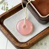 Colgante de Jade de Seda Dorada del Gobi de Xinjiang Morado Hielo Natural, Hebilla de Paz, Colgante de Piedra de Jade Violeta, Adorno Colgante Estilo Pareja Unisex