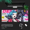 Mouse pad grande anime cyberpunk transfronteiriço, tapete de mesa para jogos inspirado em tecnologia, apoio para teclado de computador, borracha antiderrapante