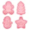 Série de Natal Formas de Biscoito Boneco de Neve Desenho Animado 3D Formas de Biscoito Estrela de Natal DIY Argila Simulação Biscoitos Impressos
