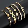 Pulsera de tulipán de diseño europeo y americano de alta gama transfronteriza con mariposa de 8 caracteres, accesorios de 5 piezas, venta al por mayor de fábrica de Yiwu