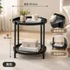 Mesa de Café Redonda Pequeña Simple Almacenamiento Estante de Dormitorio Metal Pequeño Apartamento Mesa de Comedor Simple Mesa Lateral para Sofá del Hogar