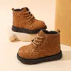 Botas Infantiles para Otoño e Invierno 2026 para Niños de 1 a 6 Años, Botines de Cuero para Niños, Botas de Cuero con Estampado de Leopardo para Niñas Pequeñas y Medianas