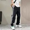 Pantalones deportivos de verano finos para hombre de marca moderna, pantalones largos a rayas, versátiles, con tres rayas, pantalones casuales rectos holgados para hombre