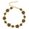 Pulsera rosa retro desgastada para mujer estilo ins diseño europeo y americano pulsera de flores de aleación pulsera de temperamento al por mayor
