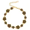 Pulsera Retro de Flor de Rosa Europea y Americana, Estilo de Lujo Ligero, Pulsera Floral de Gama Alta, Diseño de Nicho, Joyería de Temperamento Minimalista