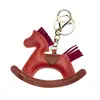 Llavero Creativo de Pony Año del Caballo 2025 Colgante de Caballo Mecedora Relleno de Cuero