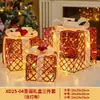 Árvore de Natal transfronteiriça de ferro forjado iluminada, caixa de presente, decorações para vitrine com luzes, enfeites de árvore de mesa para caixa de presente