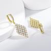 Pendientes de borla de alta gama para mujer, de estilo europeo y americano, con incrustaciones de cobre y diamantes, con circonitas, elegantes y a la moda, que combinan con todo.