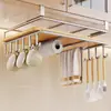Estante de Almacenamiento para Cocina Sin Taladro Estante Colgante Debajo del Gabinete Gabinete de Pared Colgante Tabla de Cortar Tabla de Cortar Estante para Tapas de Ollas Artefacto de Almacenamiento