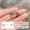 Pendientes de Acero de Titanio 316L, Modernos y Exquisitos, Circonita Microincrustada, Colgantes Brillantes de Oreja de Gato, Clavos para Cartílago Alto, Clavos de Diablo