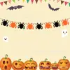Decoración de Fiesta de Halloween al por Mayor Flor de Tela No Tejida Calabaza Murciélago Calavera Telaraña Colgante de Bandera