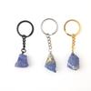 Cross-border Hot Sale Natural Cristal Irregular Pedra Chaveiro Decorativo Pingente Feito à Mão DIY Gem