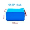 Suministro Transfronterizo de Paquete de Baterías de Iones de Litio 6S3P 18650 24V8000Mah para Patinetas Eléctricas y Vehículos de Equilibrio