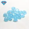 Huagang Gema Redonda Jade Azul Vidrio Piedra Desnuda Superficie de Anillo Luz Artificial Azul Piedra Gema Fondo Puntiagudo Vidrio Opaco Piedra Principal