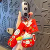 Llavero Colgante Gato de la Suerte Estilo Chino Año Nuevo Pareja Giratorio Lingote Decoración de Llavero Bolsa Año del Caballo Pequeño Regalo