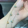 Pulsera tobillera de apatita natural fresca natural súper lujo alta calidad apatita de alta calidad 3*4 mm