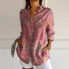 Estación Independiente Estilo Europeo y Americano Transfronterizo Más Vendido Camisa Larga de Mujer Primavera Verano Otoño Camisa de Manga Larga en el Hombro Leopardo Impresión 3D