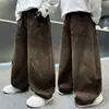 Pantalones de trabajo de longitud media y pierna ancha para niños, estilo primavera/otoño, corte holgado, diseño de pierna recta, nuevos pantalones largos casuales de otoño 2026