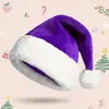 Gorros de Navidad Transfronterizos con Logo Personalizable, Gorros Decorativos Navideños con Forro de Felpa, Gorros de Navidad Espesos de Felpa Corta de Colores