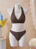 Traje de Baño de Comercio Exterior Transfronterizo 2026 para Mujer con Estampado Floral, Falda de Baño con Lazos, Conjunto de Tres Piezas, Bikini Sexy para Nadar en Amazon