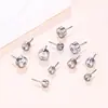 Pendientes de Stud de Aleación de Titanio F136 con Labret de Circonita 5A Accesorios de Stud para Hélice de Oreja Piercing G23