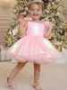 Vestido de Niña Amazon 2026 Nuevo Comercio Exterior Rosa Lindo Vestido de Princesa Vestido de Dama de Honor Anfitriona para Actuación