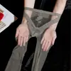 Meias Sexy com Recortes em Formato de Coração, Meia-Calça Ultrafina com Guseete Sem Costura, Sedosa e Lisa, Erótica, Brilhante, Cor Sólida, Invisível para Homens