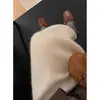 Falda midi de punto de pelo de mapache suave color crema para mujer, de cintura alta, estilosa, elegante, de corte recto y que se ajusta a la figura, perfecta para otoño e invierno