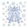Sinos de Natal Azuis e Brancos Decoração de Janela de Vidro Adesivo de Janela PVC Atmosfera de Vitrine de Inverno Adesivo Eletrostático Adesivo Estilo Natalino