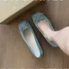 Mocasines de Ante Gruesos con Lazo Suave para Mujer, Novedad Otoño 2026 Ballet Suela Suave Cómodos Versátiles Zapatos de Mujer