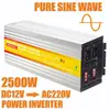 Inversor de Onda Pura 500W800W1000W1300W 12V para 220V Carro Solar Duplo USB Display