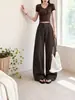 Pantalones de Trabajo de Estilo Minimalista para Mujer, Otoño 2026 Nuevo Único de Cintura Alta Casual Petite Deportivos de Pierna Ancha