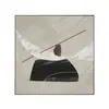 Pintura decorativa moderna minimalista para cabeceira de quarto mural de parede de fundo de sofá abstrato estilo wabi-sabi pintura quadrada para pendurar na sala de estar