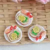 Mini Casa de Muñecas simulación desayuno comida miniatura plato pan tostado pan resina comida y modelo de juego adornos pequeños hechos a mano