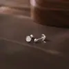 Aretes Redondos Casuales Incrustados de Diamantes para Mujer, Modernos para Ropa de Trabajo y Dormir, No Necesitan Quitarse los Clavos Perforados para el Cartílago del Oído, Estilo de Rosca