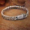 Pulseira Masculina Vintage de Prata Tailandesa Punk Corrente Cubana Trançada Leve Corrente Verbist Design Personalizado Pulseira Hip-Hop Tendência