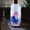 Vaso de Cerâmica de Bambu Pintado à Mão para Paz Jingdezhen Aparência Sofisticada Cerâmica Nova Chinesa Arranjo de Flores Vaso de Cerâmica Reto