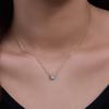 Collar con colgante de topacio natural redondo geométrico de plata de ley 925, elegante, ligero y de lujo, con diseño transfronterizo europeo y americano.