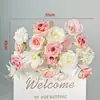 Celebración de Boda Banquete de Compromiso Letrero de Bienvenida Tablero KT Decoración Floral Artificial Arreglo de Flores Artificiales Ceremonia de Entrega Ambiente