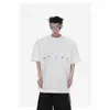 Camiseta de Manga Corta con Estructura Metálica Cleanfit Estilo Americano para Hombre, Nueva Tendencia de Verano Marca de Nicho Ajuste Holgado Top de Manga Tres Cuartos