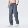 8118 Pantalones Talla Europea Transfronteriza Sensación Fresca Pantalones Casuales para Hombre Artículo Caliente de Verano Transpirable Elástico Cintura Elástica Recto