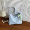Bolsa de lona casual estilo coreano con estrellas para mujer, bolsa tote de gran capacidad estilo ins para hombro y cruzada para el trabajo y los desplazamientos