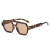 Nuevas gafas de sol poligonales de doble puente transfronterizas europeas y americanas para hombres y mujeres con caras cuadradas y redondas, gafas de sol de moda retro con protección UV