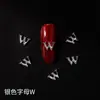 Nova Lz Personalizada 26 Letras Liga de Metal Joias Estilo Japonês Celebridade da Internet Prata Nail Art Cristais Strass
