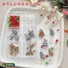 Set de Joyería Navideña para Uñas de 6 Compartimentos Accesorios Pequeños Árbol de Navidad Estéreo Copo de Nieve Navideño Transparente Diamantes de Uñas de Resina