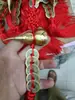 Calabaza de Cobre Dinero de los Cinco Emperadores Popular en Douyin Borde Dorado Nudo Rico Chino Calabaza de Dinero de los Cinco Emperadores Colgante para Coche Colgante para Colgar en el Coche