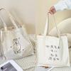 Bolso Original de Personalidad Graffiti Rayado Cachorro Bolso de Hombro para Mujer Saliente Portátil de Viaje Bolso de Lona para Mujer