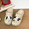 Chinelos femininos perfurados, antiderrapantes, com sola grossa, fofos de desenho animado, DIY, para casa, que aumentam a altura, antiderrapantes, novo estilo, chinelos fechados para uso externo para mulheres