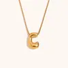 Collar de Diseño de Nicho de Moda Transfronterizo Ins Europeo y Americano Acero Inoxidable Chapado en Oro de 18 Quilates Collar con Letras de Burbuja de Alta Gama para Mujer