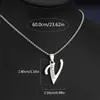 Nuevos Collares con Letras Inglesas Incrustadas de 26 Diamantes para Hombres, Joyería Popular Creativa Incrustada de Diamantes Europea y Americana, Accesorios de Colgantes DIY para Mujeres